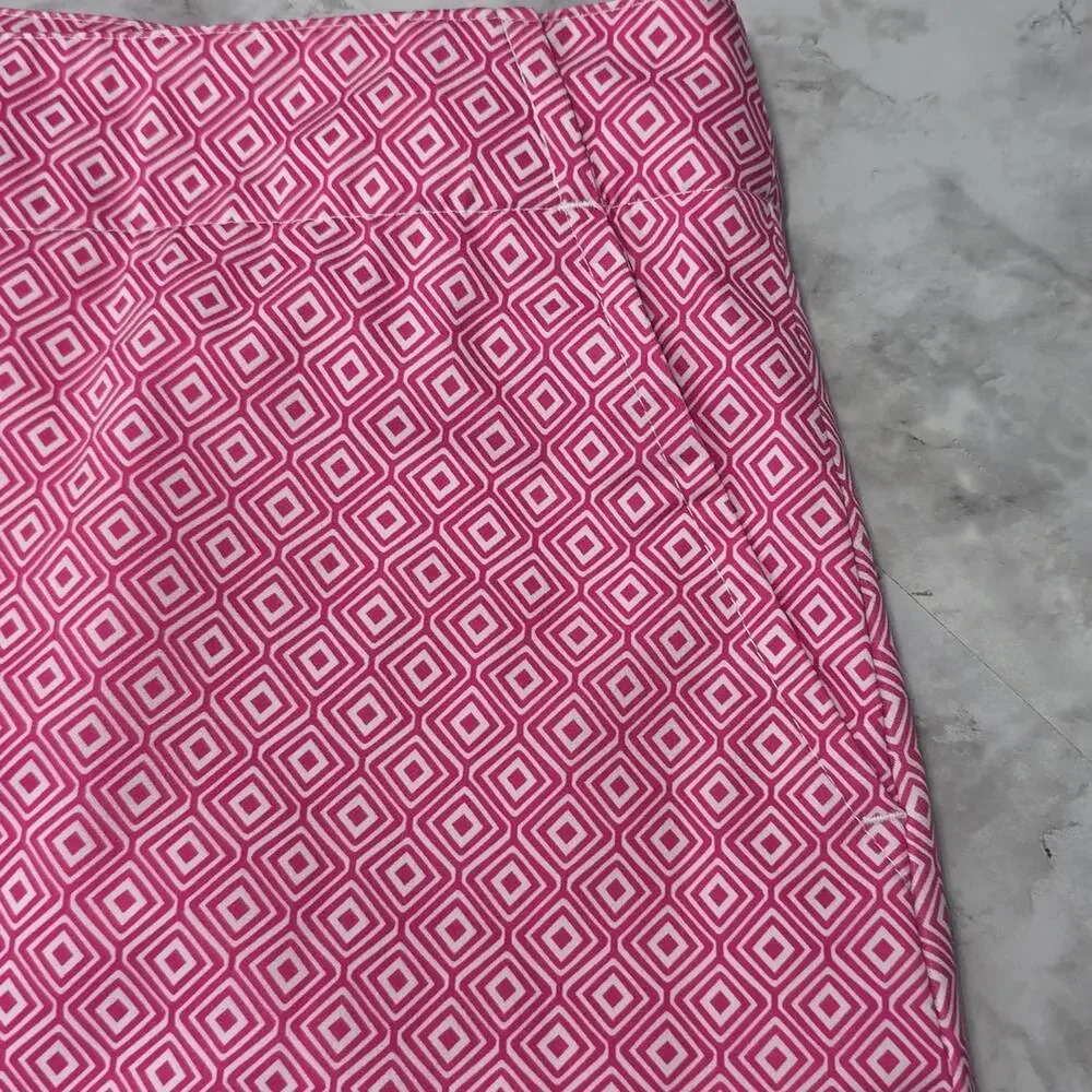Womens Sz 16 Pink Geometric Pockets Pickleball Tennis Golf Skortv Lady Hagen - Picture 5 of 11
